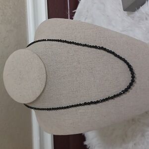 Bellezza Black Spinel Bead Necklace NIB